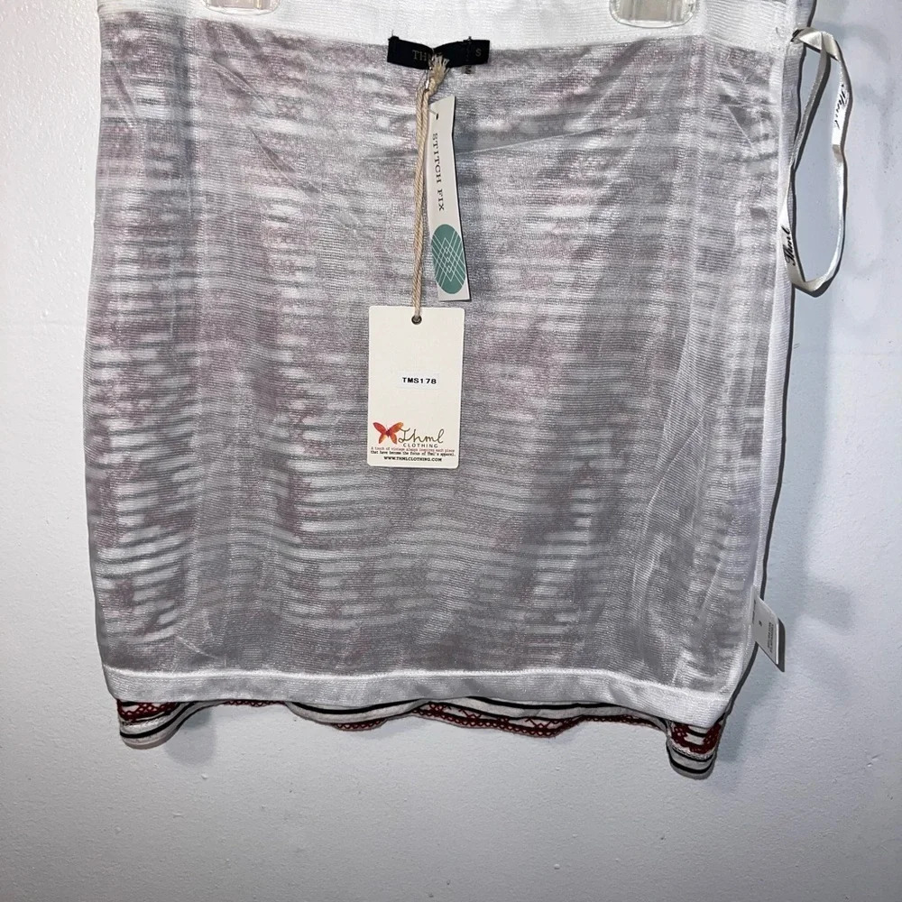 THML,Brandi,S, geometric Aztec pattern embordered… - image 3